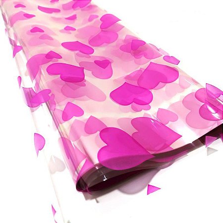 Papel Celofane Coração Emapel 80x100cm 35 Rosa