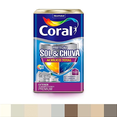 Tinta Acrílico Total Proteção Sol e Chuva Coral Lata 18L