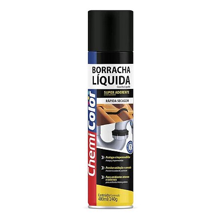 Borracha Líquida Chemicolor Spray 400ml/240g Preta