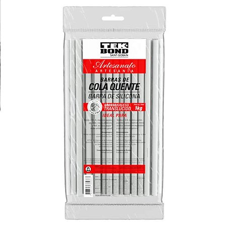 Cola Quente Bastão Tekbond Translucida Grossa 11mmx30cm Com 1Kg