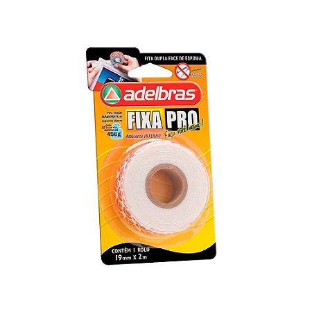 Fita Dupla Face Espuma Adelbras Fixa Pro 19mm x 02m