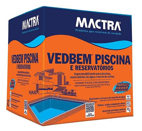 Impermeabilizante Mactra VedBem Piscina Cinza 18kg