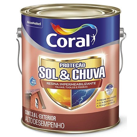 Resina Impermeabilizante Coral Sol & Chuva 3,6L