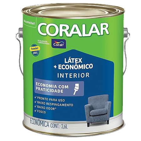 Tinta Acrílica Coral Coralar Látex Econômico Interior 3,6L