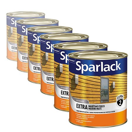 Verniz Sparlack Marítimo Fosco Natural 900ml com 06 Unidades