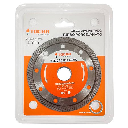 Disco Diamantado Tocha Turbo Porcelanato 110x1,6x20mm