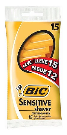 Aparelho De Barbear Bic Sensitive Leve 15 Pague 12