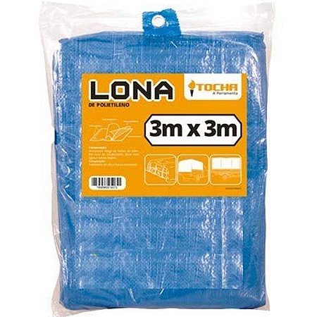 Lona de Polietileno Tocha 3 x 3m Azul