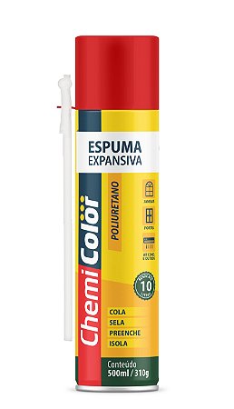 Espuma Expansiva Chemicolor Poliuretano 500ml 12 Unidades