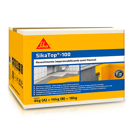 Impermeabilizante Sika Top 100 Cinza Caixa com 18kg