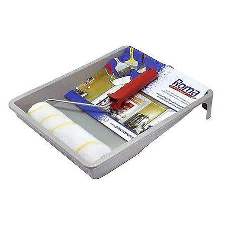 Kit Pintura Roma 64501 03 Peças Bandeja, Garfo e Rolo 23cm com 06 Kits