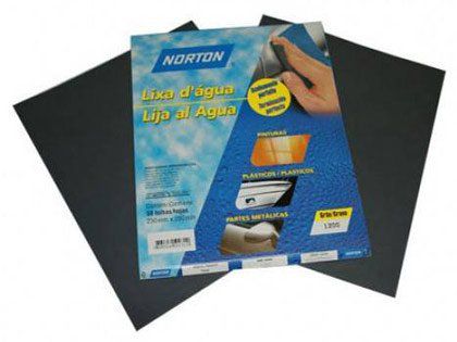 Lixa para Metal D'água Grão 80 Norton T223 Pacote com 50 Folhas