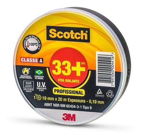 Fita Isolante 3m Scotch 33  19mm x 20m