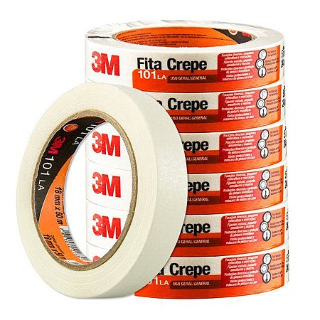 Fita Crepe 3m 18mmx50m 101la Pacote com 6 Unidades