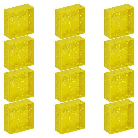Caixa de Luz Tigre 4X4 Quadrada Amarela Com 12 Unidades