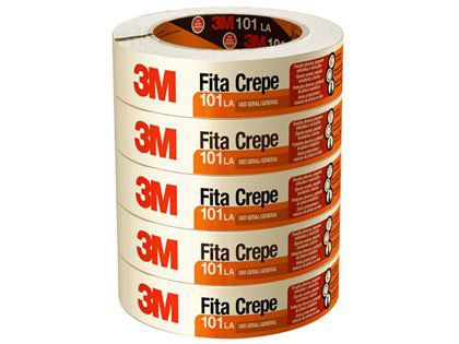 Fita Crepe 3M 24mm x 50m 101LA Pacote com 05 Unidades