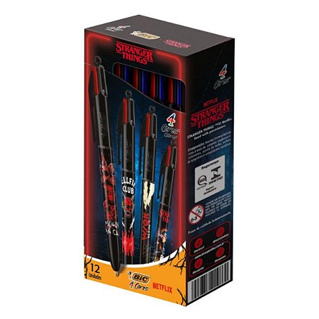 Caneta Esferográfica BIC 4 Cores 1.0mm STRANGER THINGS 5 TEMP C/12