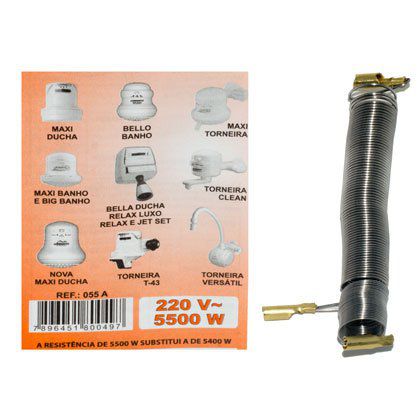 Resistência Maxi Ducha Lorenzetti 055A 5500W 220V Caixa com 10 Unidades