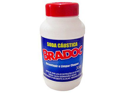 Soda Cáustica Bradoc 300g Caixa com 12 Unidades