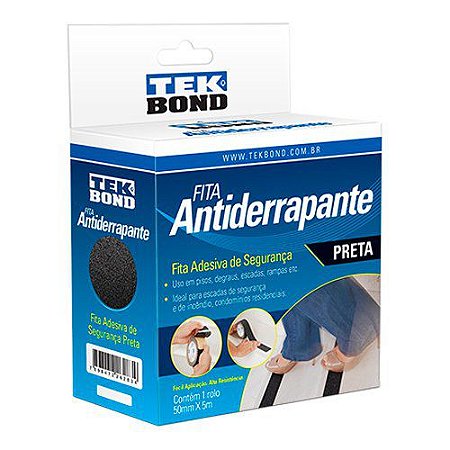 Fita Adesiva Antiderrapante Tek Bond Preta 50mm x 05m