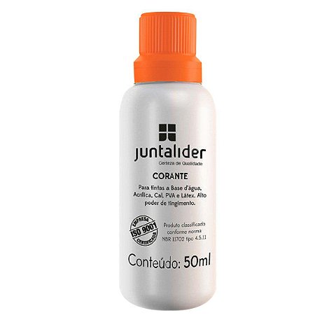 Corante Líquido Juntalider 50ml Bisnaga Laranja Caixa com 12 Unidades