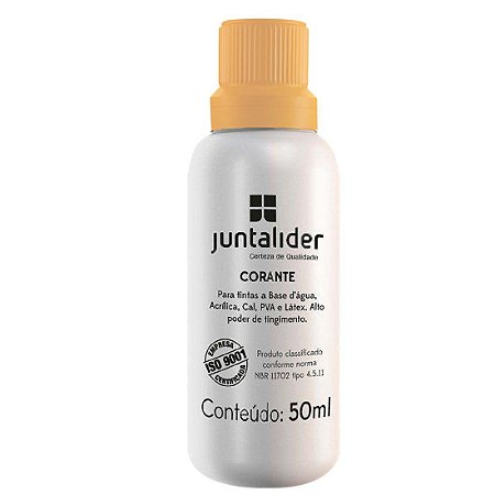 Corante Líquido Juntalider 50ml Bisnaga Ocre Caixa com 12 Unidades