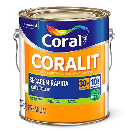 Esmalte Sintético Coralit Secagem Rápida Balance Brilhante Verde Folha Galão 3,6L