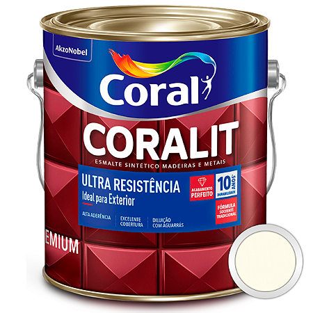 Esmalte Sintético Coralit Ultra Resistência Alto Brilho Branco Galão 3,6 Litros