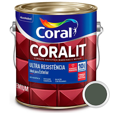 Esmalte Sintético Coralit Ultra Resistência Fosco Verde Escolar Galão 3,6 Litros