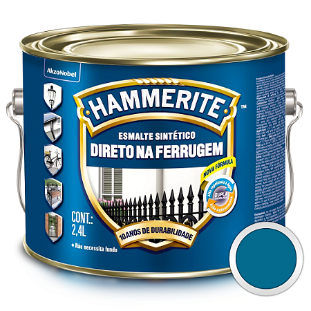 Esmalte Sintético Hammerite Direto na Ferrugem Azul Galão 2,4 Litros