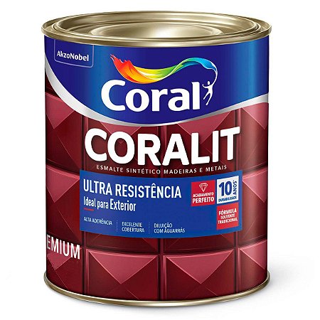 Esmalte Sintético Coralit Alto Brilho Coral Ultra Resistência  Marrom 1/16 com 12 Unidades