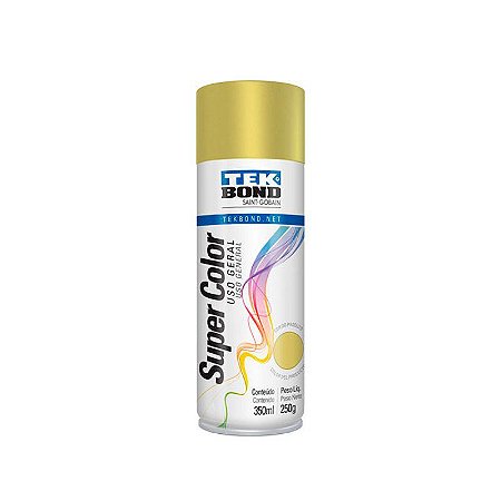 Tinta Spray Tek Bond Super Color Uso Geral Dourado 350ml 250g