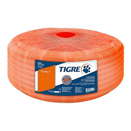 Conduíte Corrugado TigreFlex 32mm ou 1 Laranja com 25 Metros