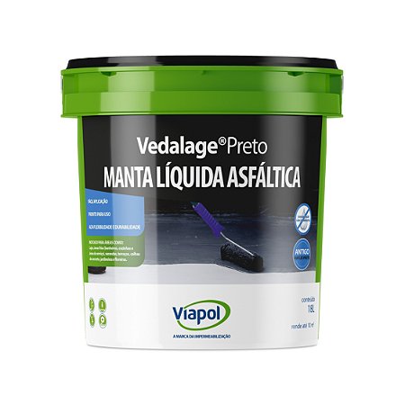 Membrana Asfáltica Impermeabilizante Vedalage Preto Balde 18Kg