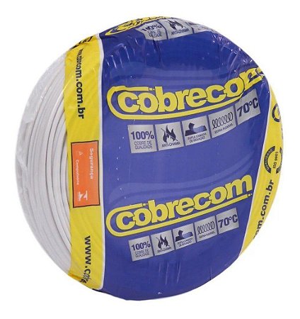 Fio Flexível Cobrecom 1,5mm 450/750v Branco Rolo com 100 Metros