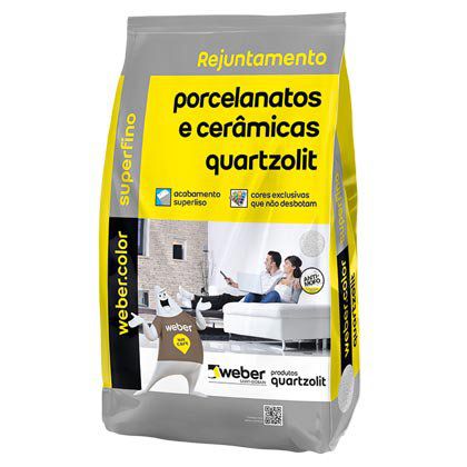 Rejunte Quartzolit para Porcelanato Cinza Platina 15 Sacos com 01 Kg cada