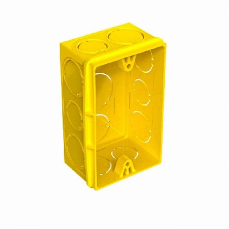 Caixa de Luz Roma 4X2 Retangular Amarela Com 24 Unidades