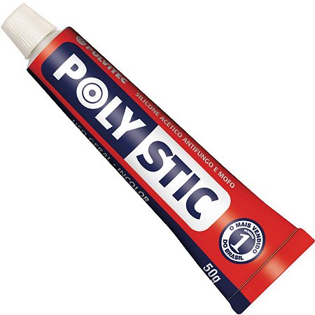 Silicone Poly Stic Pulvitec Uso Geral Incolor 50g Embalagem com 12 Unidades