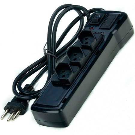 Filtro de Linha Fiolux Multiuso com 3 Tomadas 2P+T Preto