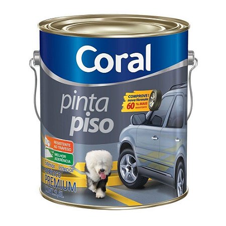 Tinta Pinta Piso Coral Premium Cinza Médio Galão com 3,6 Litros