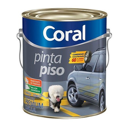 Tinta Pinta Piso Coral Premium Amarelo Demarcação Galão com 3,6 Litros