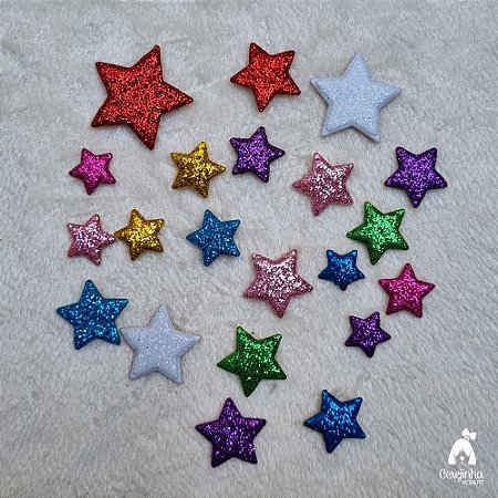 50 adesivos Pet Estrela Com Cores e Tamnhos Sortidos