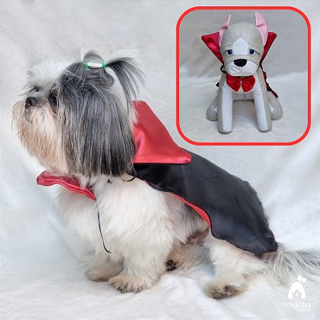 Capa Vampiro Pet + Gravata Borboleta Regulável