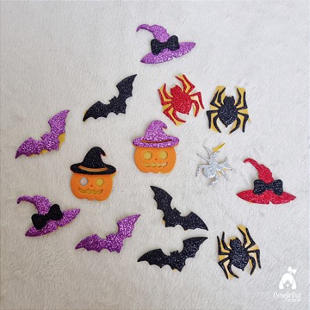 50 Adesivos Pet EVA Halloween Sortidos