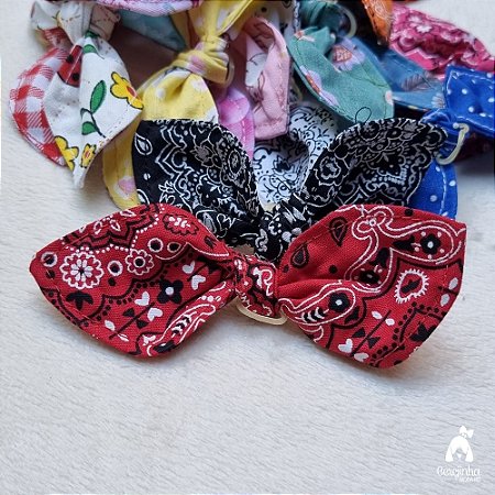 25 Laços Pet Tecido Nó Pin Up Estampas Sortidas