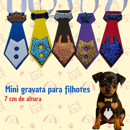 Mini Gravata Pet EVA Sortidas Para Banho e Tosa (10, 30, 50 ou 100 un)