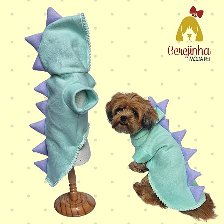 Roupa Pet Dino Com Capuz Inverno