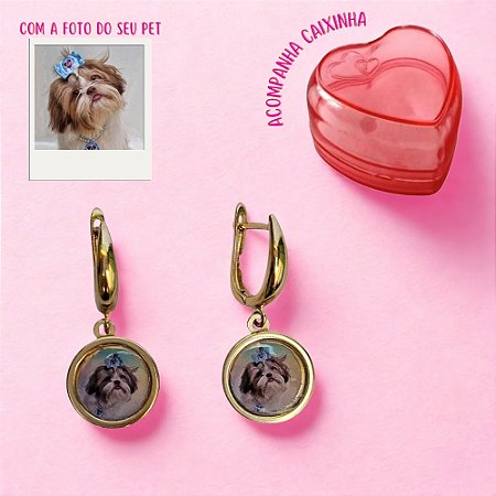 Brincos Personalizados Com A Foto Do Seu Pet