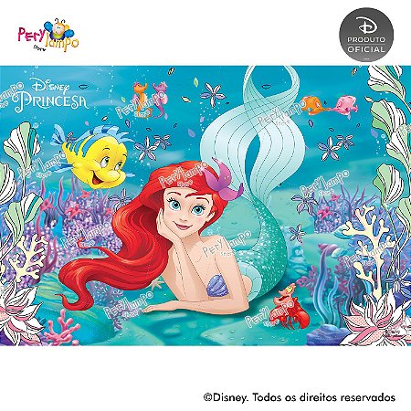 Painel Decorativo Pequena Sereia- Ariel Peixes- 1,45mx1,00m