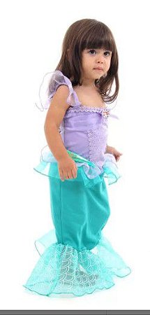 fantasia princesa ariel pequena sereia luxo